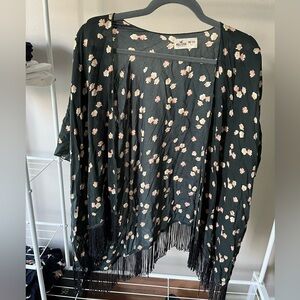 Hollister Fringe/Floral Kimono